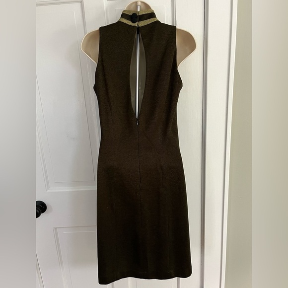 Vintage Christine Jaguin Mock Neck Sleeveless MIDI Dress Matching Coat Size 4 - Picture 6 of 16